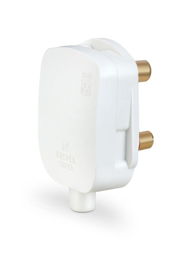 HOSPER - Plug Top 16A, 3 Pin ISI Certified - Heavy Brass Parts & Have Longer Durablity,Elegent Design Pack of 2 - Image 2